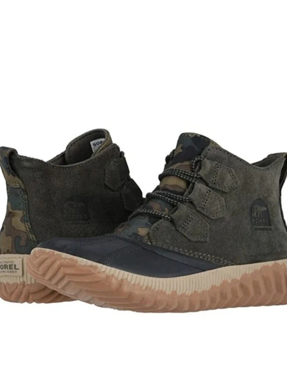 SOREL Women's Out N About 9.5 Alpine Tundra Camo Waterproof Rain And Snow Boots
